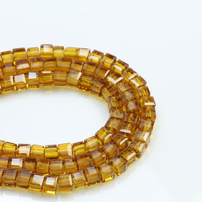 Square Glass Beads 4mm Transparent Clear Cube 100pcs 11