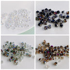 Geometric Square Glass Beads 5mm Transparent Perforated 10pcs 3