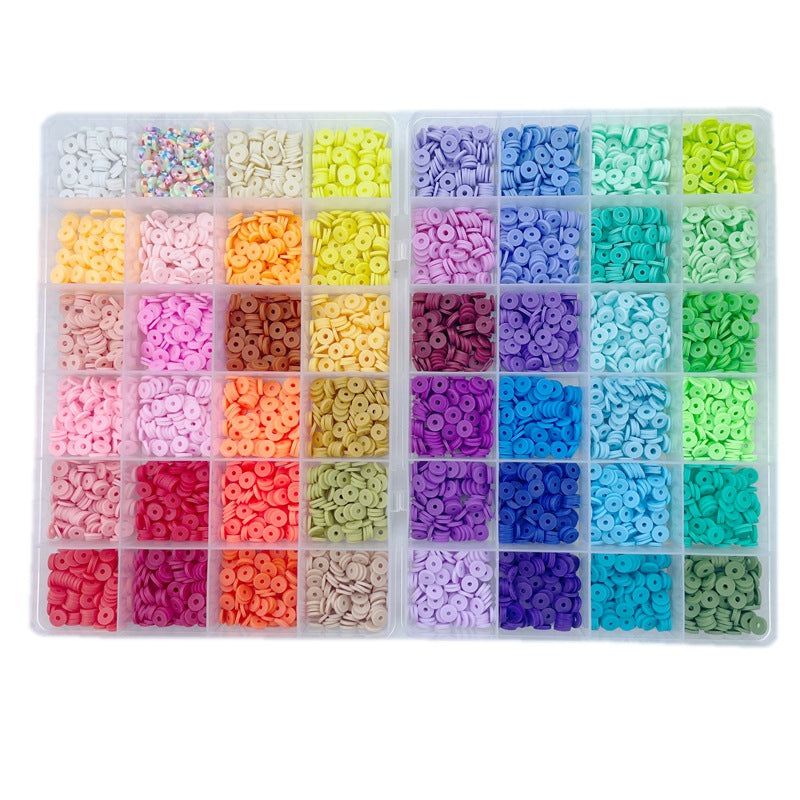Heishi Clay Beads 6mm Matte 48 Color Mixed with Star Square Accents 4800pcs 5