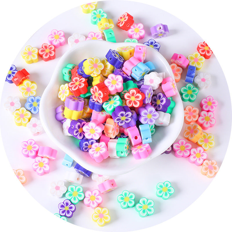 Flat Clay Beads 10mm Color Fruit Cartoon Mixed Design 1000pcs 7