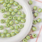 Watermelon Striped Acrylic Beads 10-12mm Round Colorful 20pcs 4