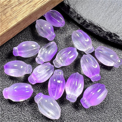 Czech Glass Beads Small Flower Bud 15mm Imitation White Jade 50pcs 9