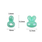 Plated Rabbit Head Acrylic Beads 12.7mm Iridescent AB 50pcs 3