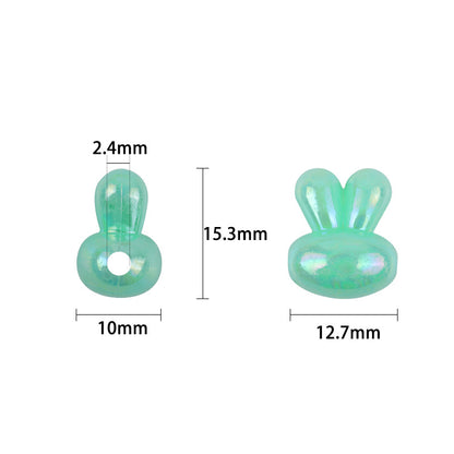 Plated Rabbit Head Acrylic Beads 12.7mm Iridescent AB 50pcs 3
