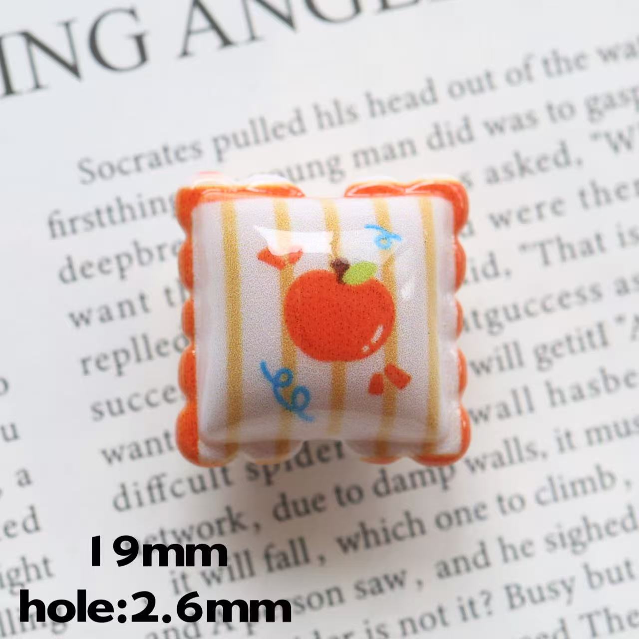Cute Puppy Square Acrylic Beads 19mm Colorful Mixed 20pcs 8
