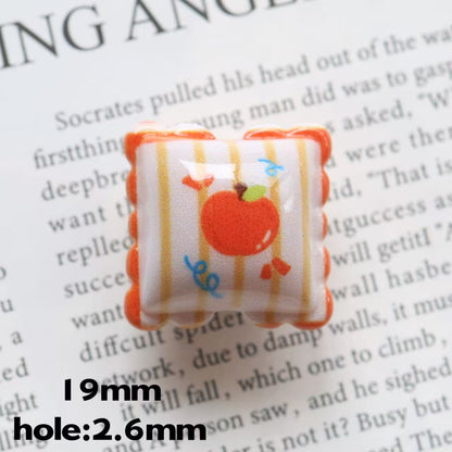 Cute Puppy Square Acrylic Beads 19mm Colorful Mixed 20pcs 8