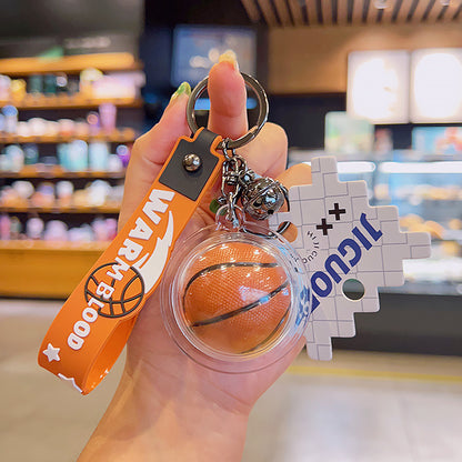 Soft Rubber Basketball Keychain Creative Street Style Sports Charm 7
