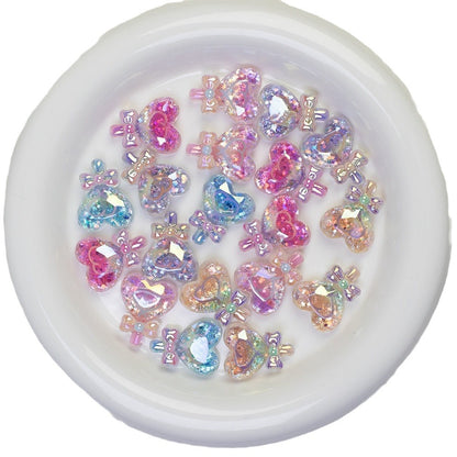 Plating Glitter Faceted Heart Lollipop Resin Beads 23.5x19mm 20pcs 5