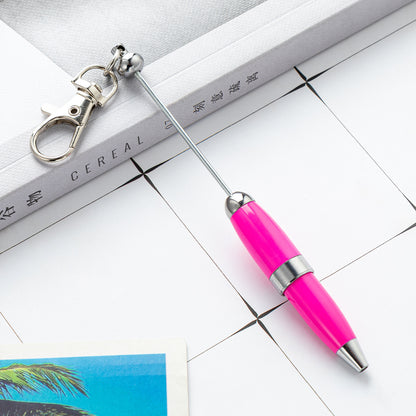 Beadable Pen Keychain Portable Metal Ballpoint Colorful Compact 19