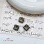 Lampwork Glass Beads Square 17mm Gilded Fireworks Pattern 10pcs 12