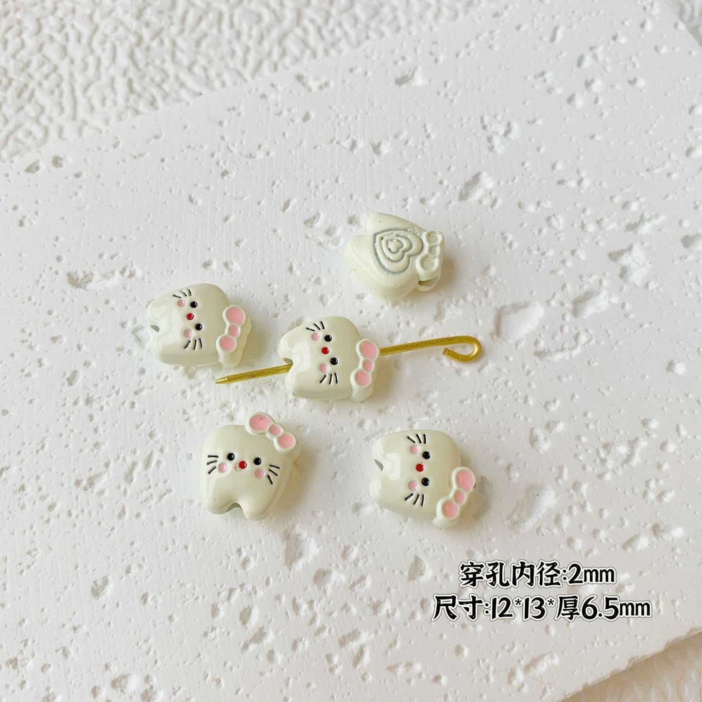 Teddy Bear and Game Controller Metal Beads Painted Alloy 10pcs 19