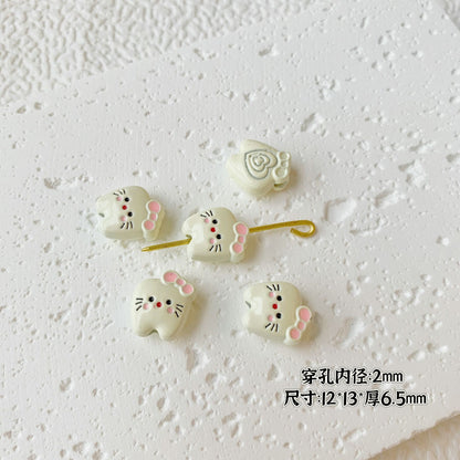 Teddy Bear and Game Controller Metal Beads Painted Alloy 10pcs 19