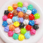 Painted Twisted Spiral Acrylic Beads 16mm Glossy Colorful 10pcs 19