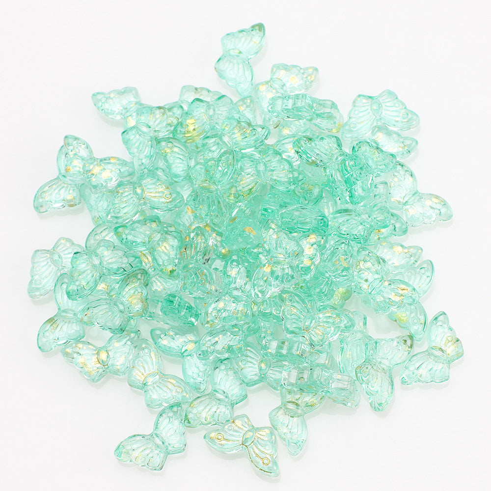 Czech Glass Beads Butterfly 8 15mm Dual Color Gradient Transparent 50pcs 24