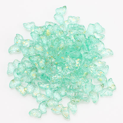 Czech Glass Beads Butterfly 8 15mm Dual Color Gradient Transparent 50pcs 24
