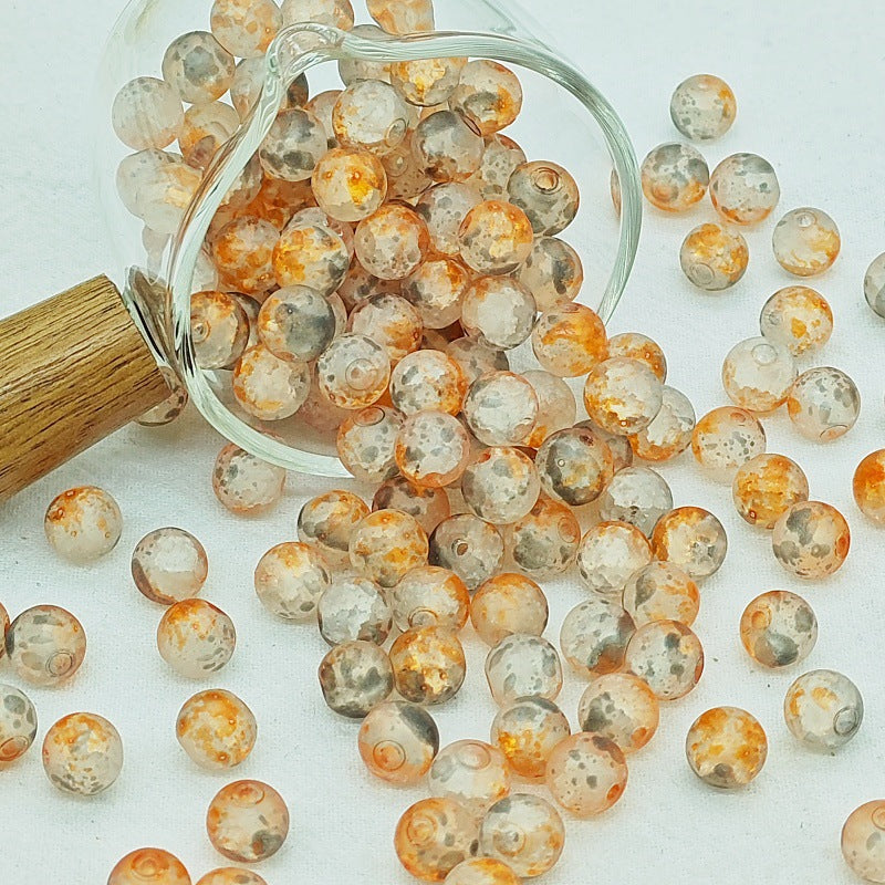 Frosted Round Glass Beads 10mm Matte Mixed Colors 50pcs 13