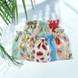 Cotton Linen Drawstring Pouches 10x14cm Animal and Botanical Prints 2pcs
