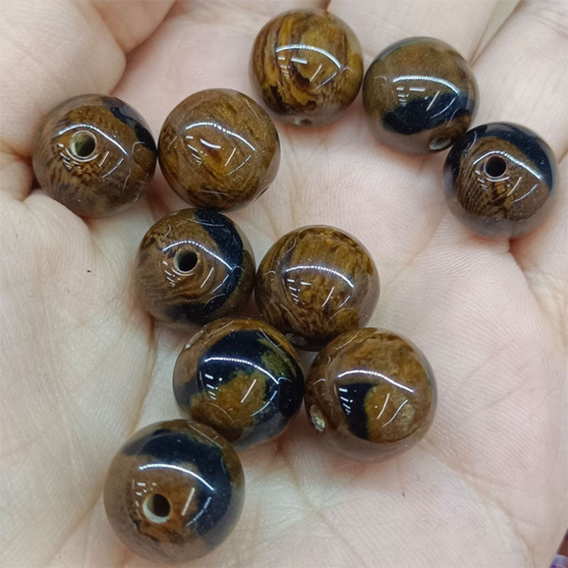 Gradient Resin Beads 16mm Round Dark Ocean Colors Glossy 20pcs 22