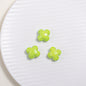 Glossy Painted Faceted Four-Leaf Clover Acrylic Beads 16mm 5pcs 7
