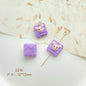 Cat Strawberry Moon Metal Beads Purple Tone Baking Painted 10pcs 24