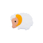 Silicone Focal Beads Little Sheep Golden Horns Side Profile 10pcs 6