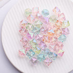 Translucent Angular Faceted Square Acrylic Beads 14mm Pastel Rainbow 100pcs