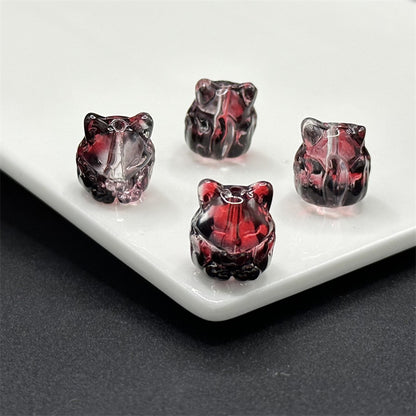 Czech Glass Beads Fox 15mm Translucent Glossy Multicolor 100pcs 11