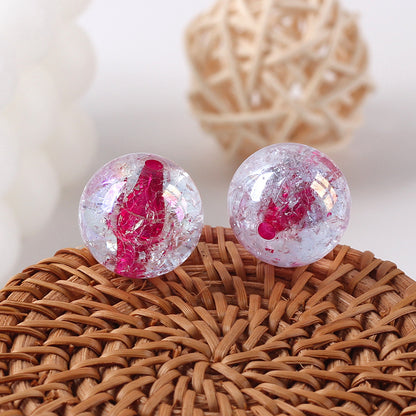 Plated Bubblegum Beads 18-20mm Dyed Core Crackle Glossy 20pcs 10
