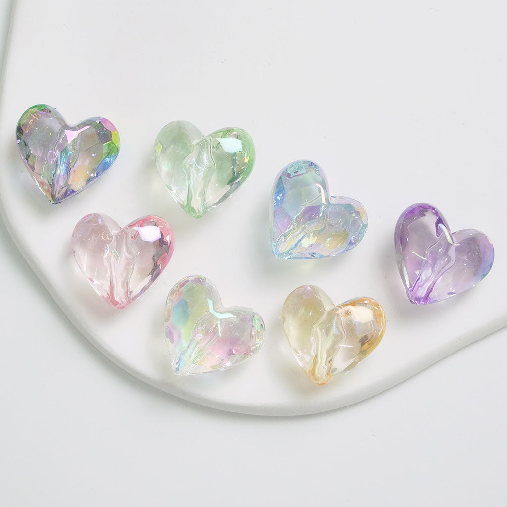 Transparent UV Plating Faceted Pentagram Love Acrylic Beads 19-20mm 50pcs 21