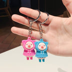 Cartoon Silicone Pig Keychain Cute Animal Charm in Bright Colors 4