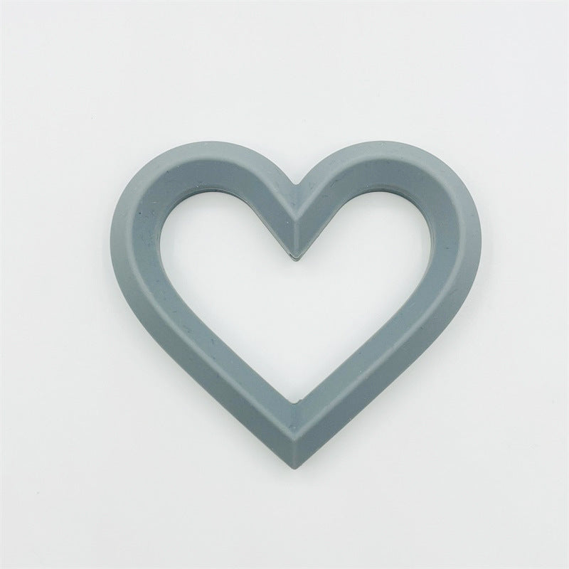 Heart 80mm Silicone Beads Solid Colors Matte Finish 3pcs 9
