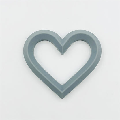 Heart 80mm Silicone Beads Solid Colors Matte Finish 3pcs 9
