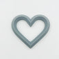 Heart 80mm Silicone Beads Solid Colors Matte Finish 3pcs 9