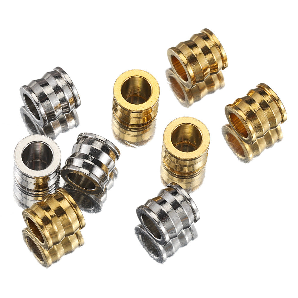 Stainless Steel Irregular Tube Metal Beads 8mm Chunky Textured 20pcs