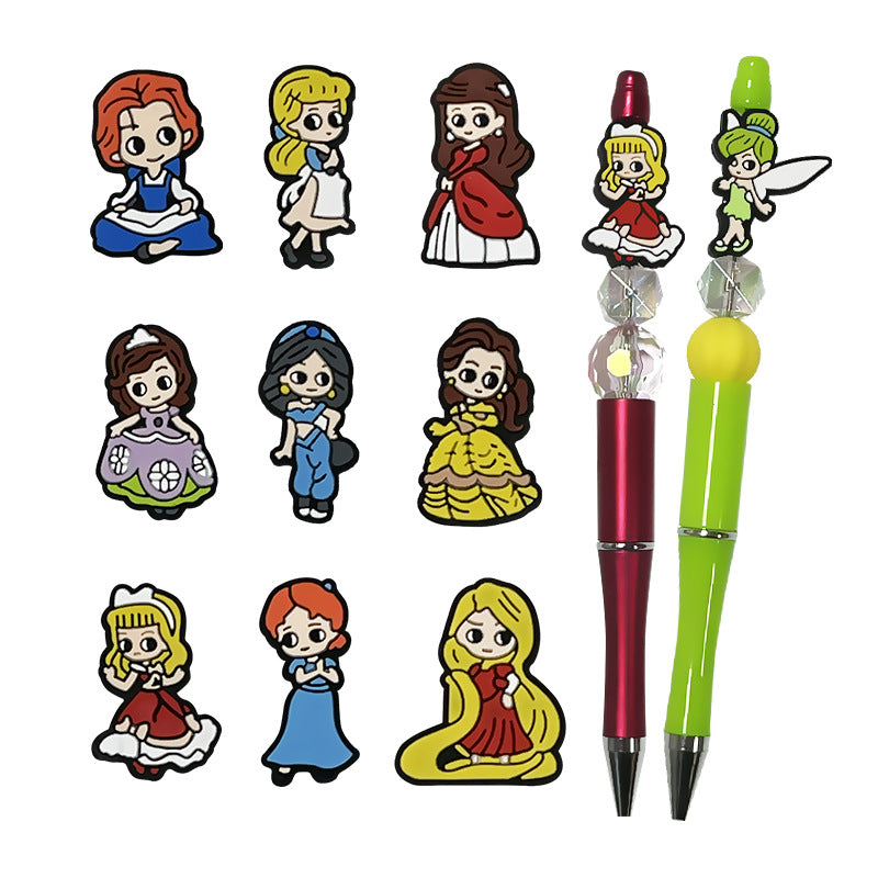 Silicone Focal Beads Genie Cartoon Princess Character Set 20pcs 4