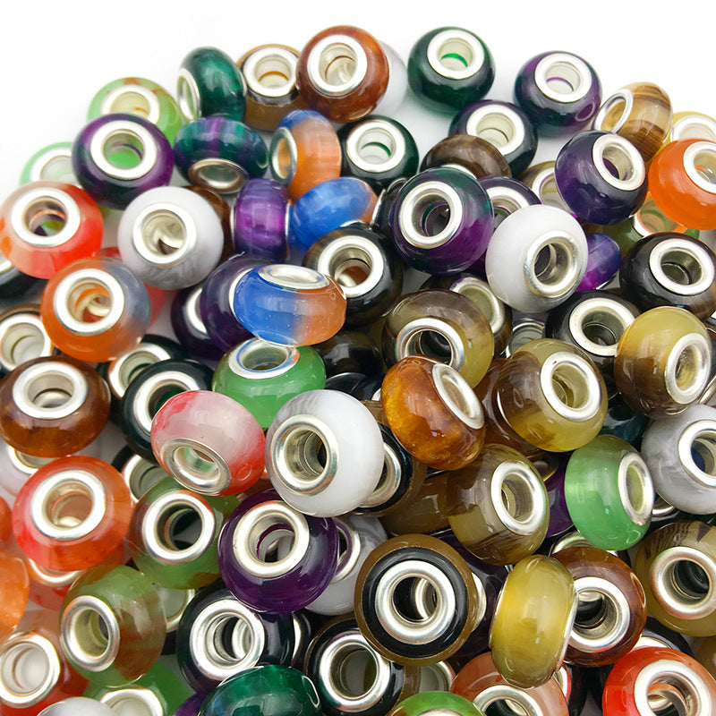 Gradient Resin Spacer Beads 13mm Matte Imitation Opal 40pcs 5