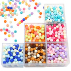Opaque Acrylic Beads 8mm Pastel Matte Colors 60pcs