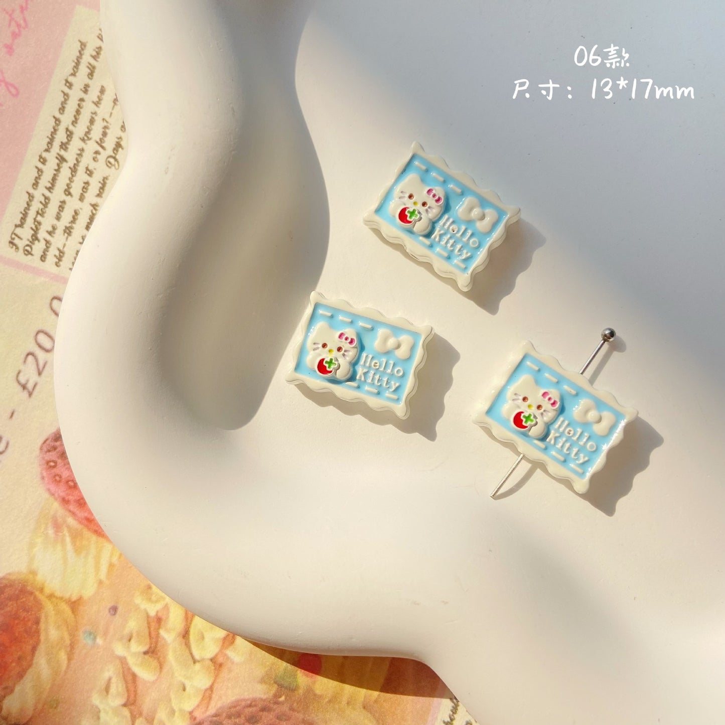 Character Metal Beads 17mm Hello Kitty Doll Head & Stamp Alloy 10pcs 7