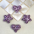 Leopard Print Heart Star Acrylic Beads 20mm Mixed Colors 50pcs 6