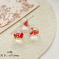 Hand Painted Transparent Glass Beads 12-14mm Christmas Series 1pc 20