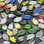 Czech Glass Beads Feather Leaf 17x28mm Gradual Color Change 20pcs 2