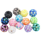 Floral Bubblegum Beads 16-20mm Frost Flower Pattern Multicolor 10pcs 5