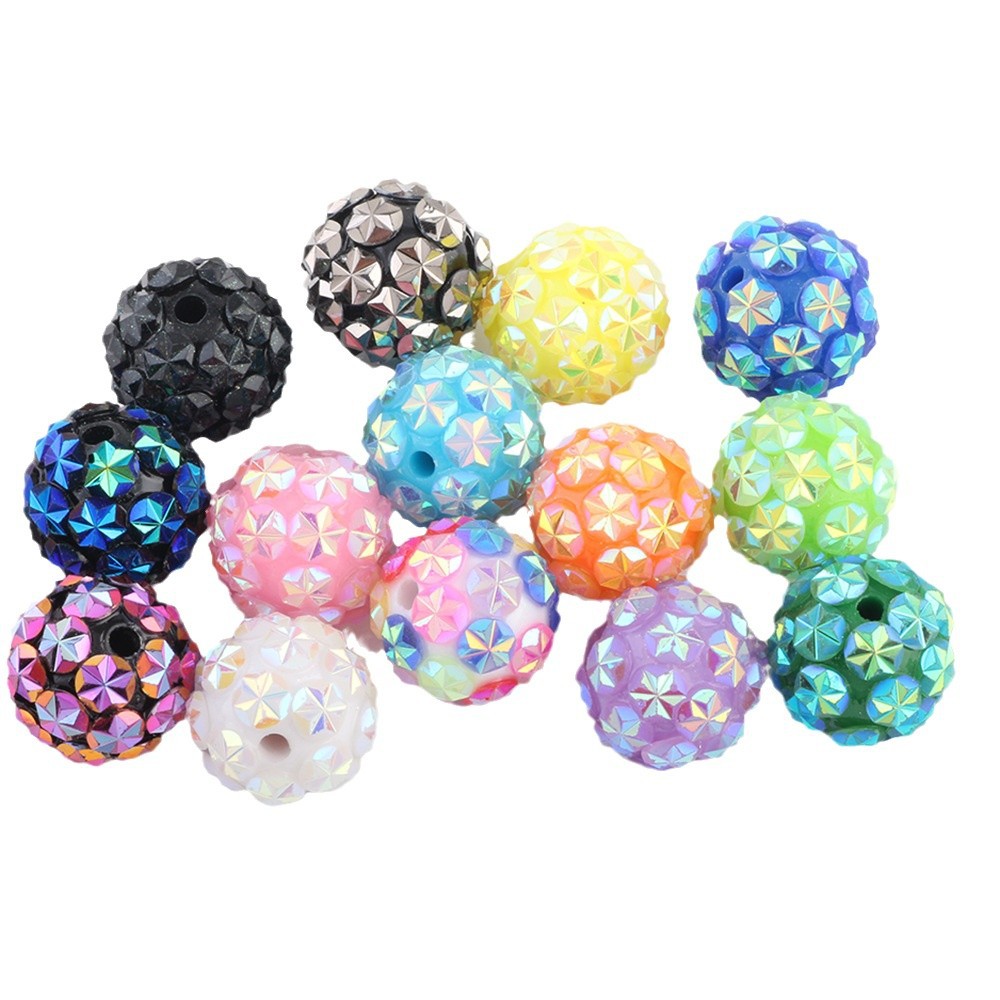 Floral Bubblegum Beads 16-20mm Frost Flower Pattern Multicolor 10pcs 5