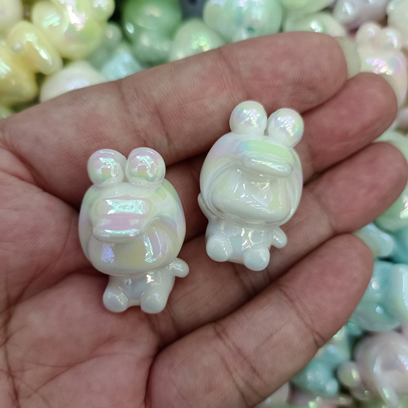 Glow Plating Cap Doll Acrylic Beads 20x30mm Pastel Colors 100pcs 7