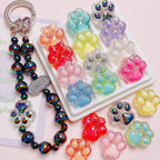 Transparent Cat Claw Acrylic Beads 26mm UV Plating 5pcs