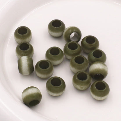 Large Hole Gradient Striped Round Acrylic Beads 10mm 20pcs 3