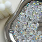 Vintage Faceted Round Glass Beads 8mm Iridescent 50pcs 9