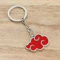 Metal Red Cloud Keychain Zinc Alloy Glossy Silver Outline 4