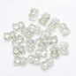 Electroplated Bear Glass Beads 12mm 14mm Mixed Metallic Colors 20pcs 20