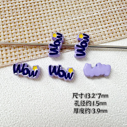 Baking Painted WOW&YES Metal Beads 13mm 15mm Colorful Alloy 20pcs 9
